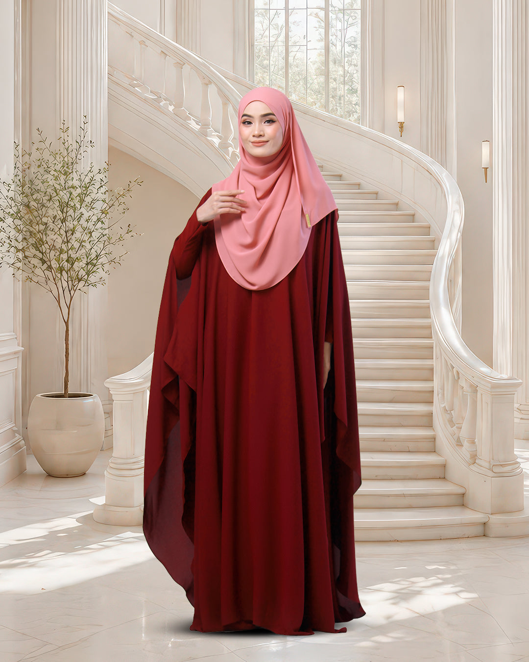 BADARSILA IN CRIMSON BURGUNDY