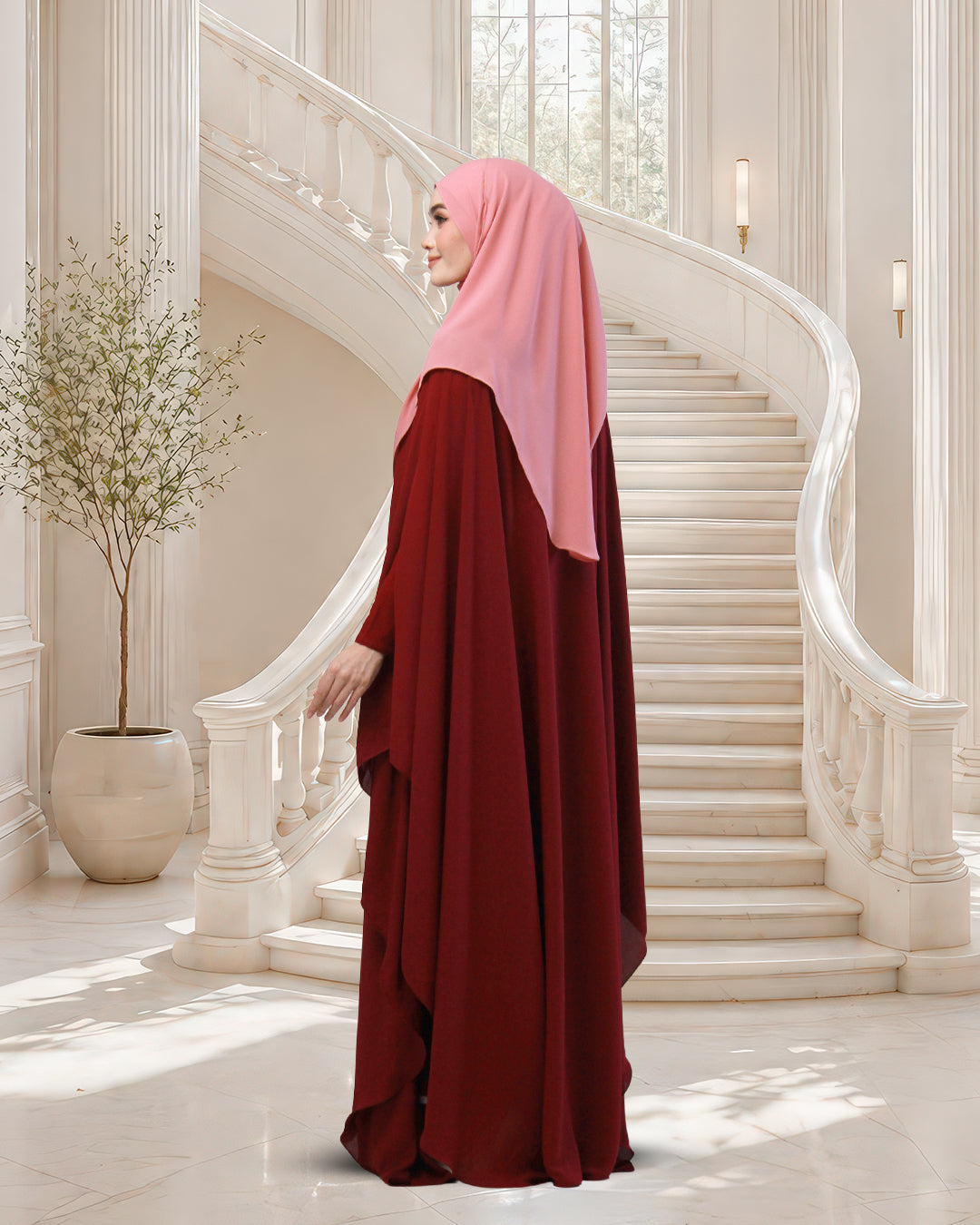 BADARSILA IN CRIMSON BURGUNDY