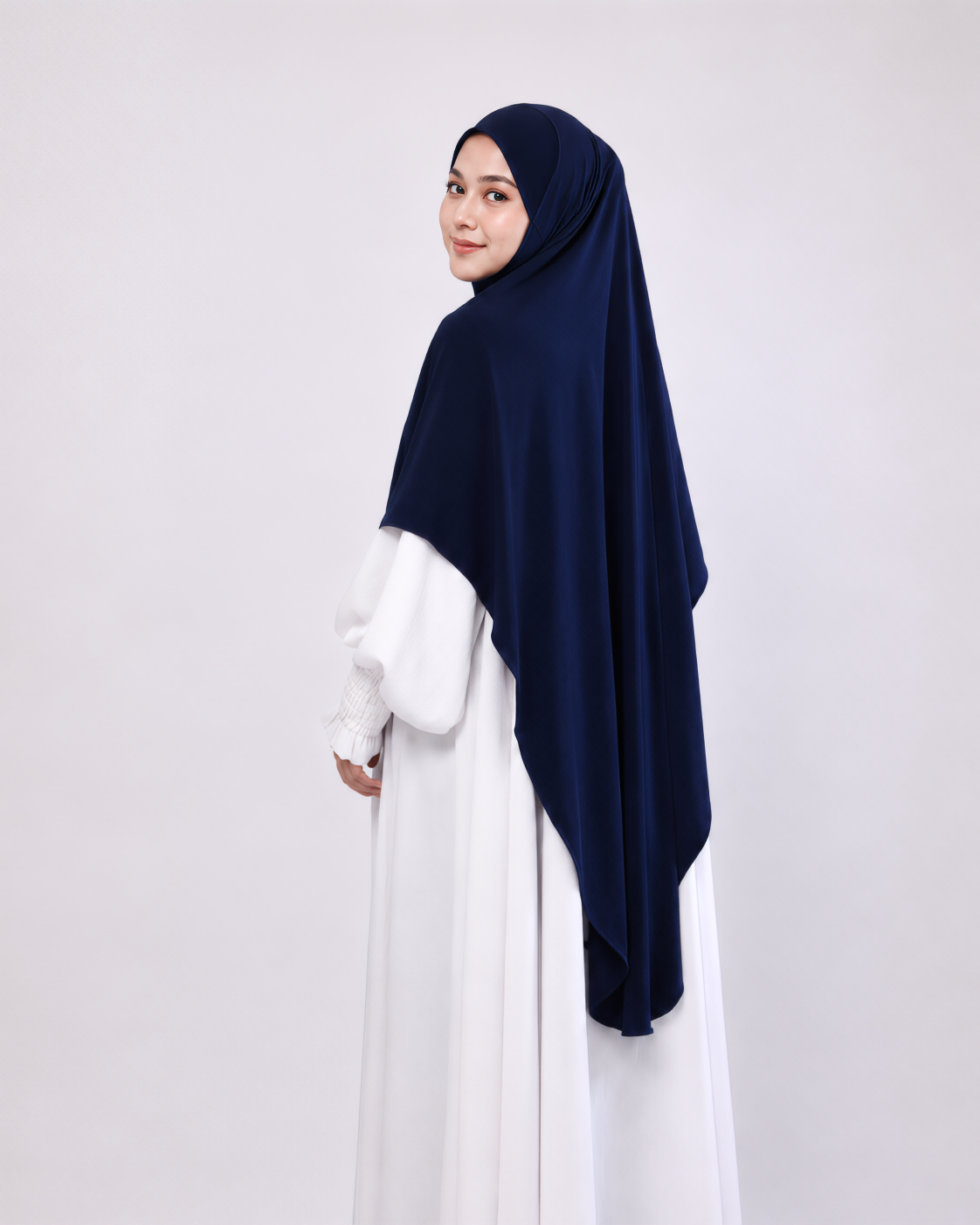 TUDUNG SARONG DAHLIA IN DEEP NAVY