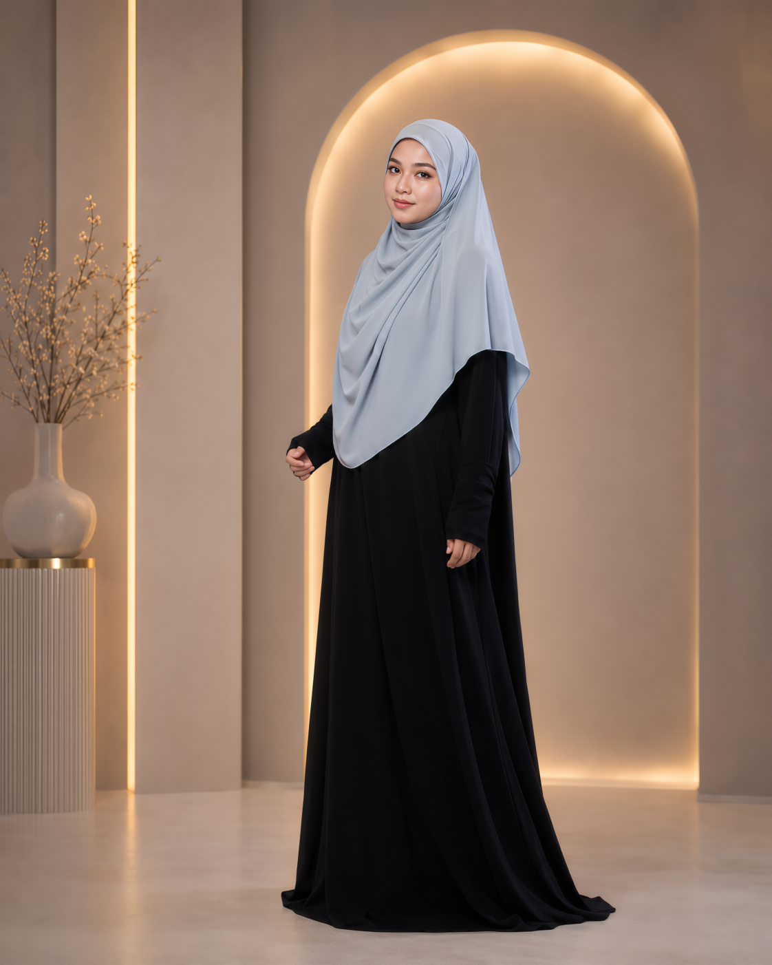 JUBAH UMRAH SAFFA IN BLACK (SAIZ NORMAL)