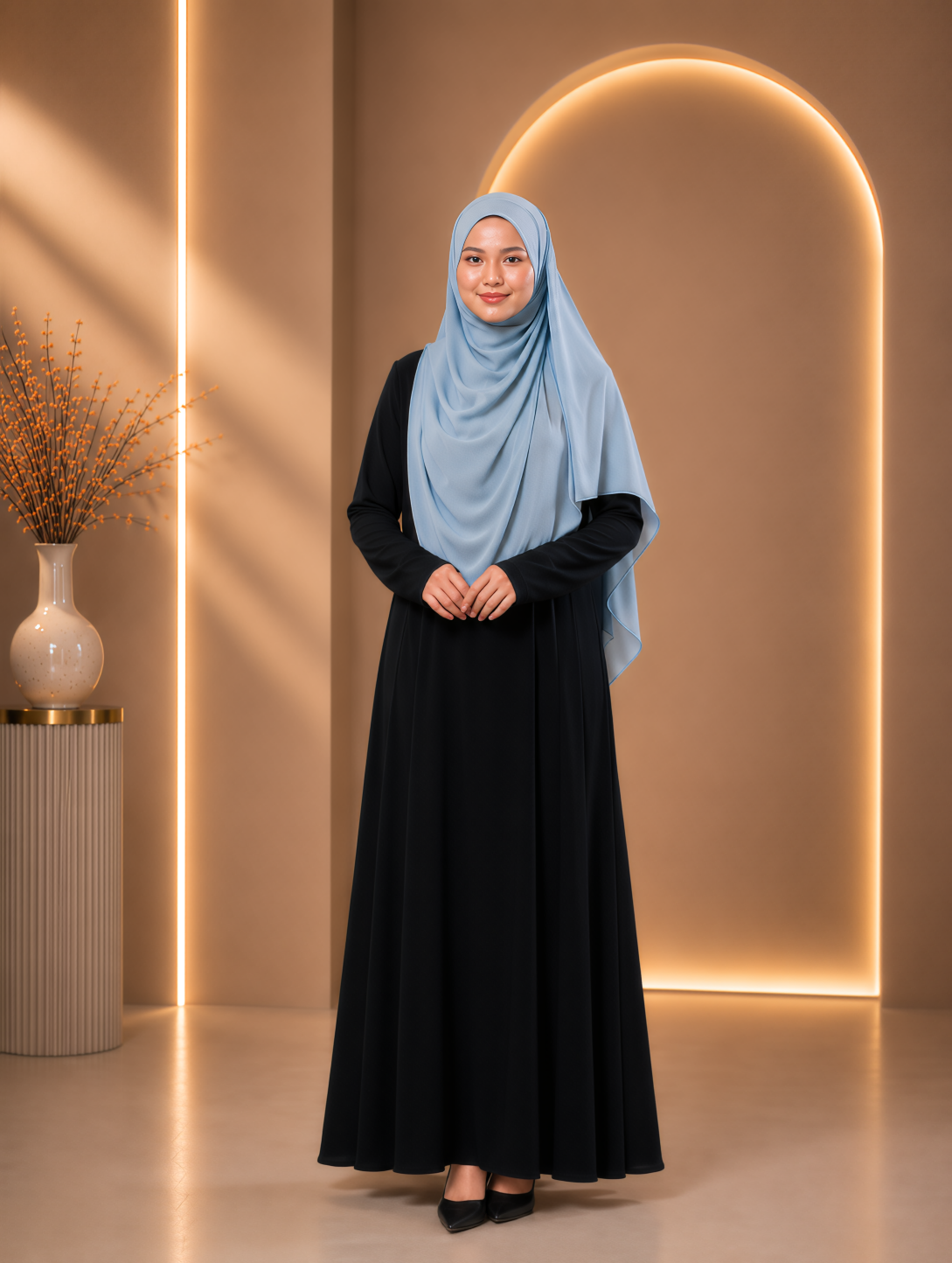 JUBAH UMRAH SAFFA IN BLACK (SAIZ NORMAL)