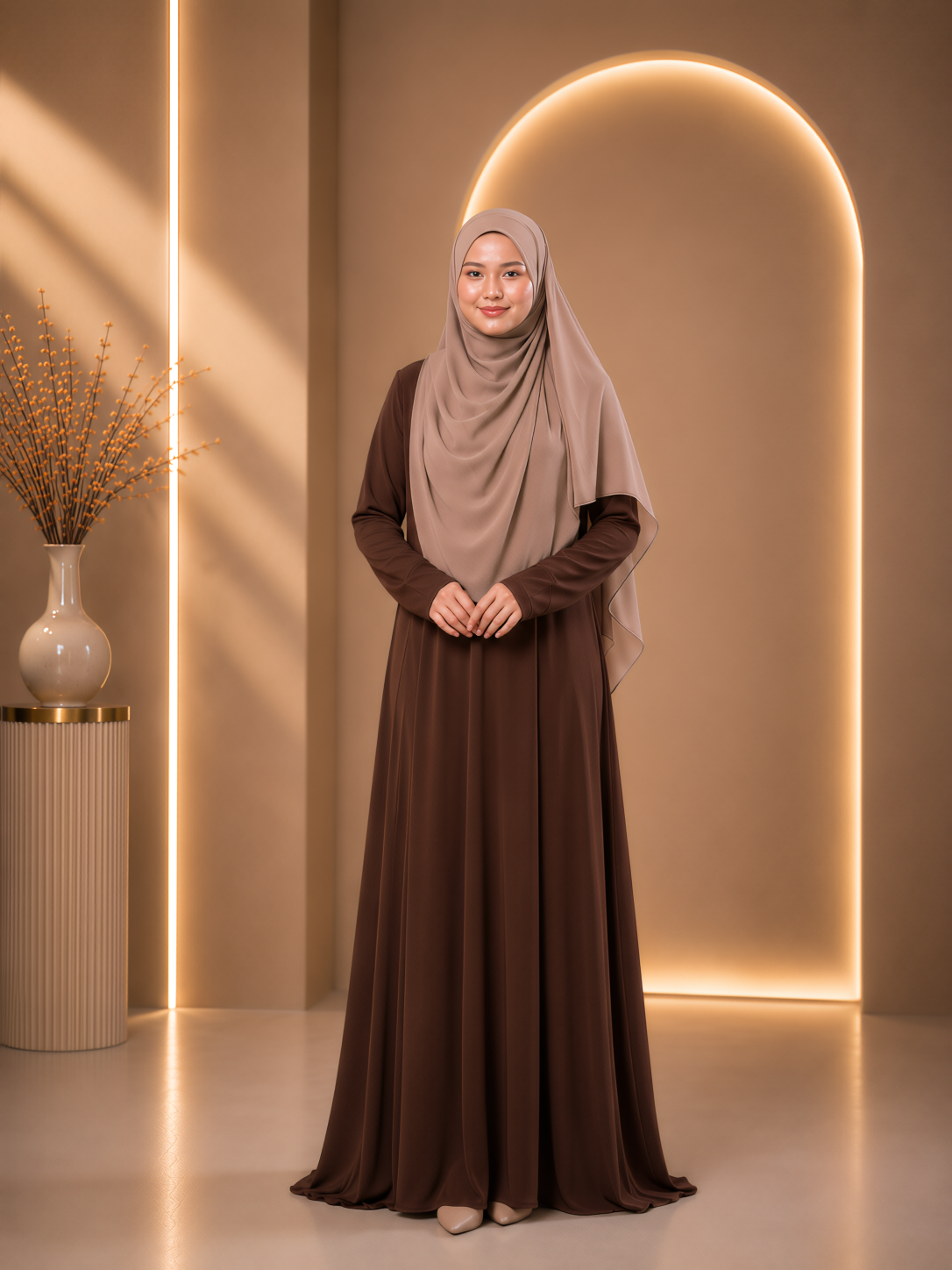 JUBAH UMRAH SAFFA IN CHESTNUT (SAIZ BESAR)