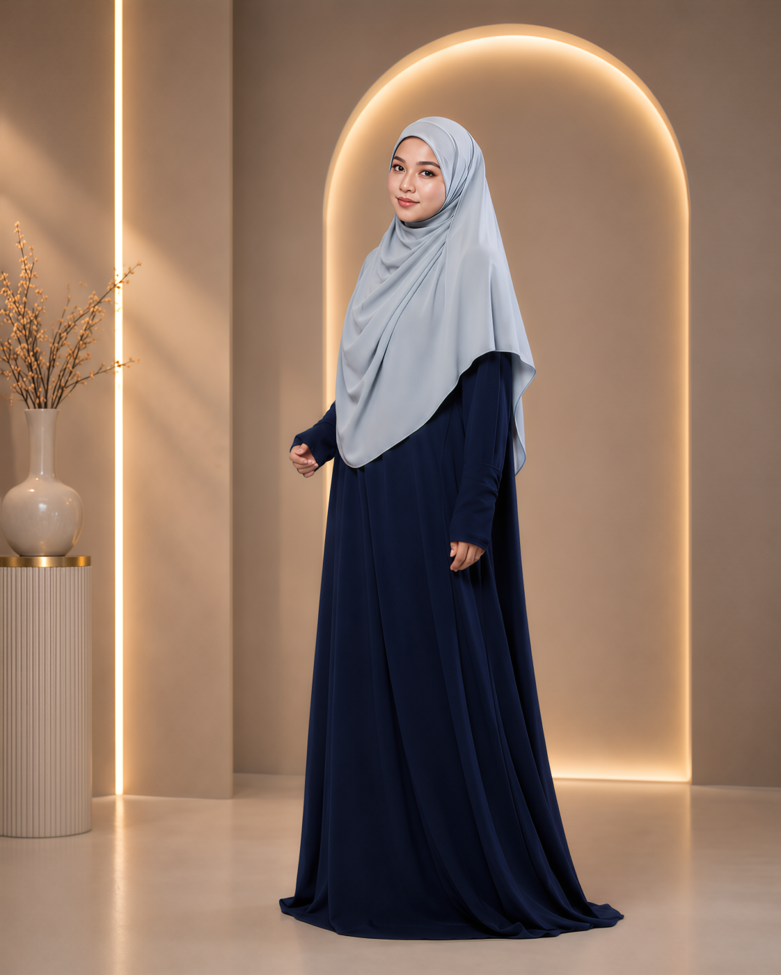 JUBAH UMRAH SAFFA IN DEEP NAVY (SAIZ BESAR)