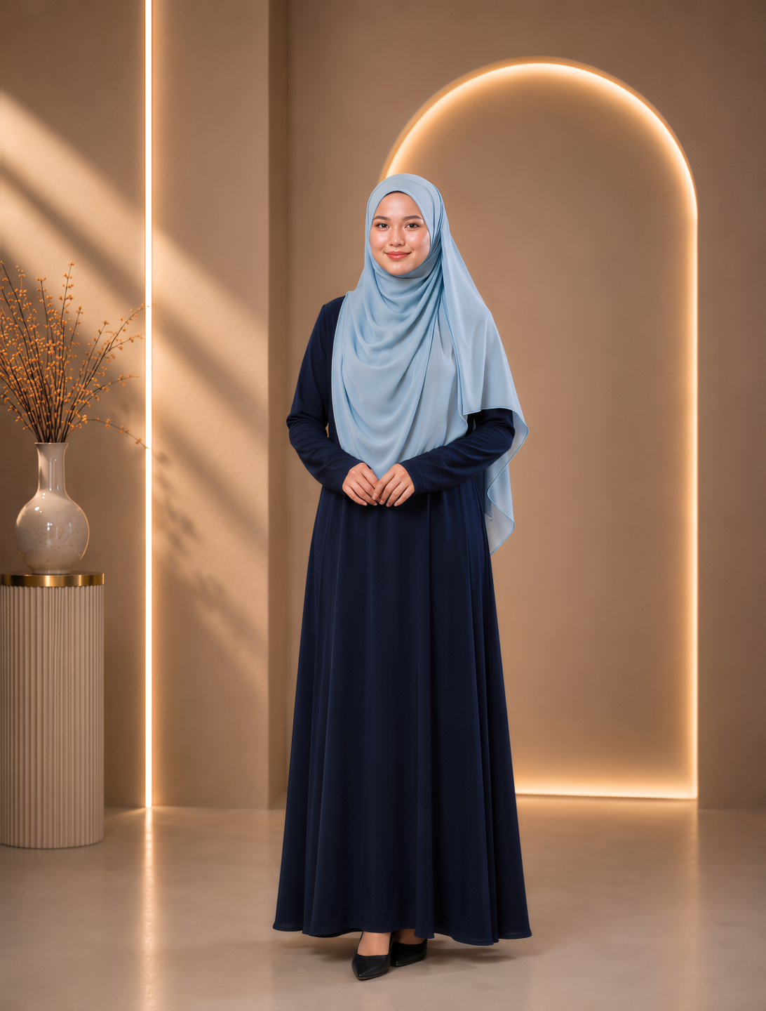 JUBAH UMRAH SAFFA IN DEEP NAVY (SAIZ BESAR)