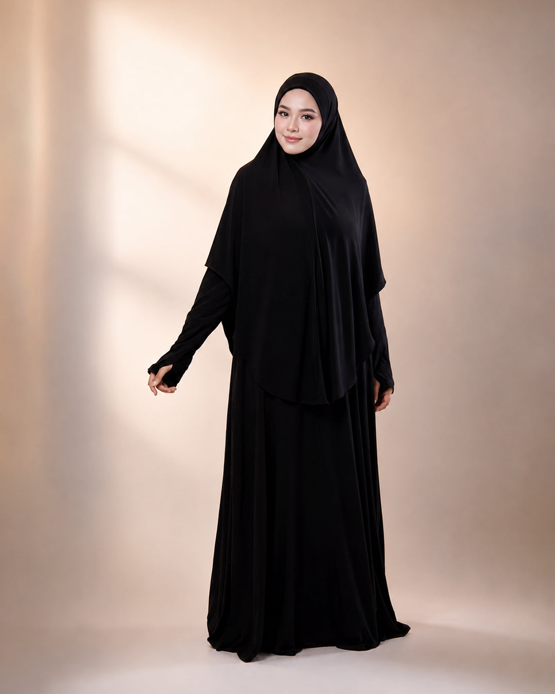 KOMBO TUDUNG & JUBAH IN BLACK (SAIZ BESAR)