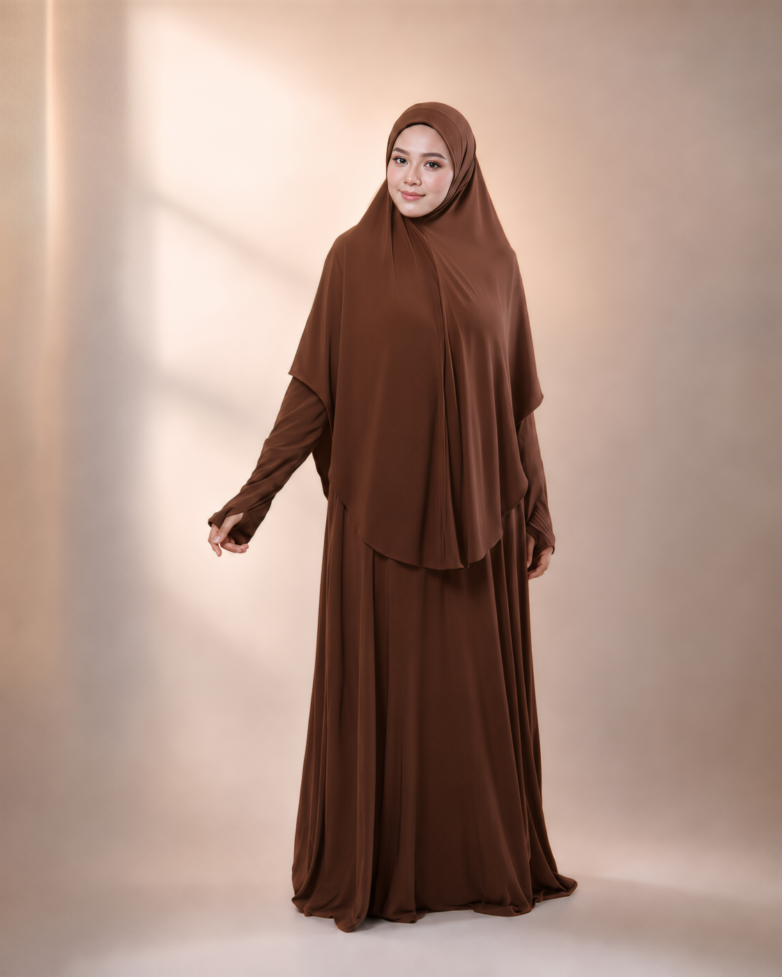 KOMBO TUDUNG & JUBAH IN CHESTNUT (SAIZ BESAR)