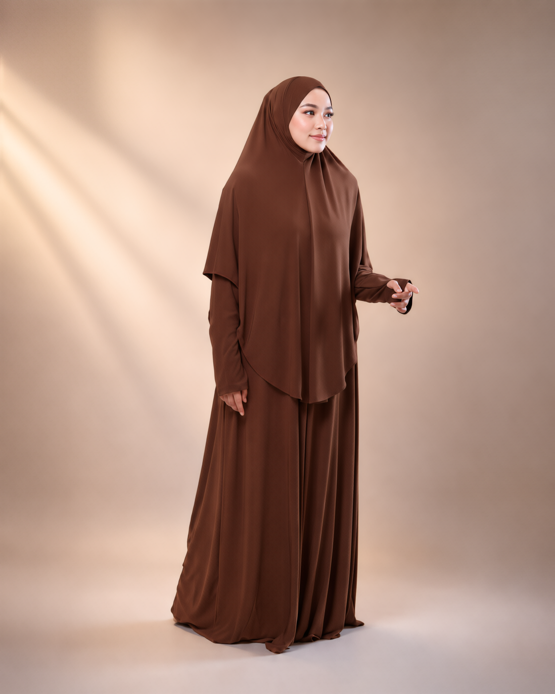 KOMBO TUDUNG & JUBAH IN CHESTNUT (SAIZ BESAR)