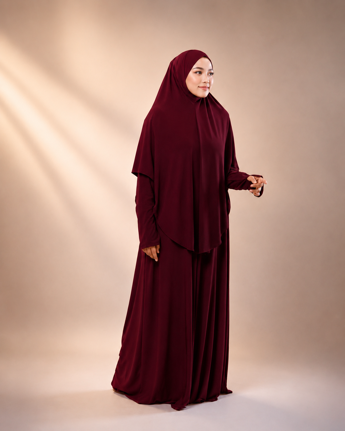 KOMBO TUDUNG & JUBAH IN DARK MAROON (SAIZ NORMAL)