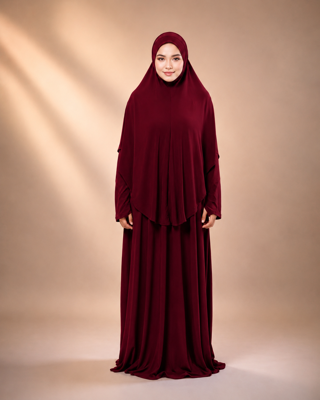 KOMBO TUDUNG & JUBAH IN DARK MAROON (SAIZ NORMAL)