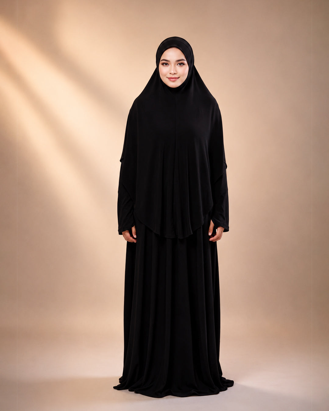 KOMBO TUDUNG & JUBAH IN BLACK (SAIZ NORMAL)