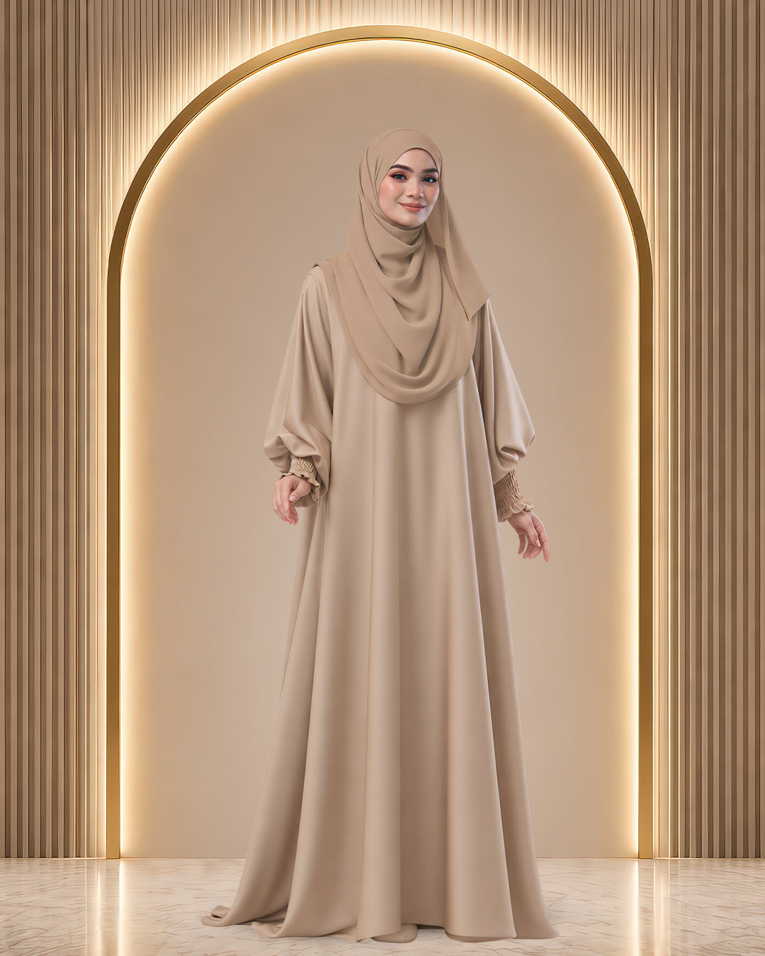 JUBAH QUEEN RAUDHAH IN LUXURY KHAKI