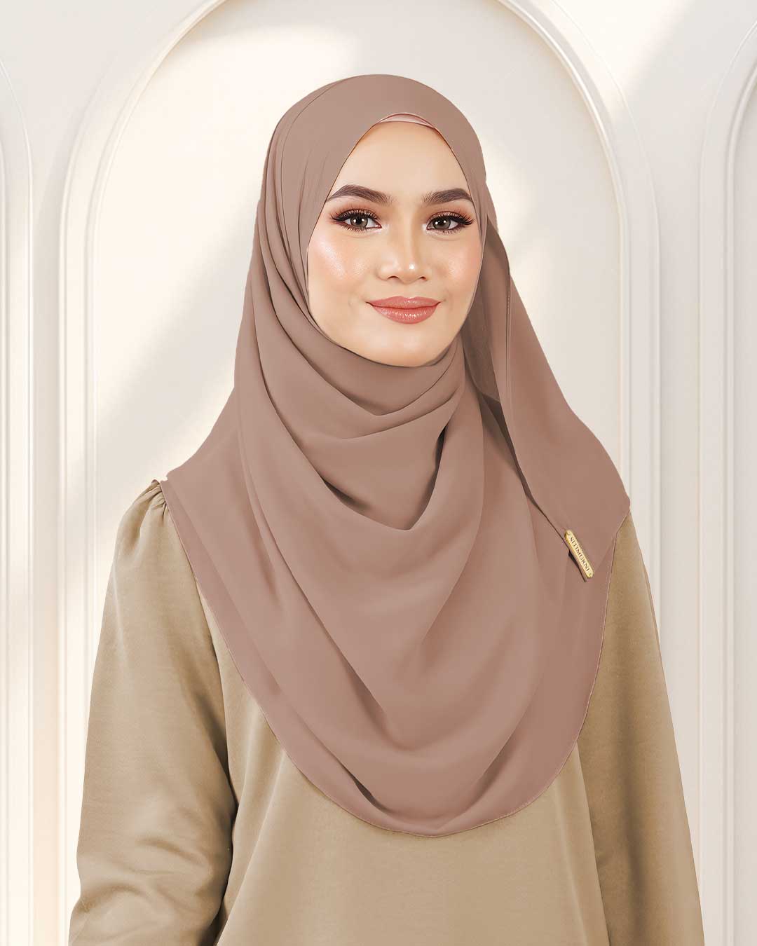 NUFA PLAIN DUBAI IN TAUPE BROWN