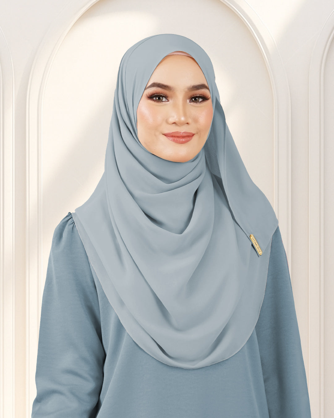 NUFA PLAIN DUBAI IN ASH BLUE