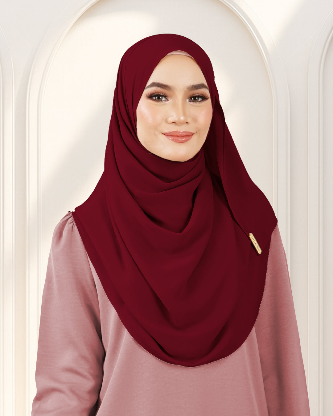 NUFA PLAIN DUBAI IN DEEP MAROON
