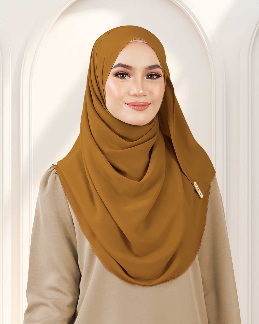 NUFA PLAIN DUBAI IN MUSTARD