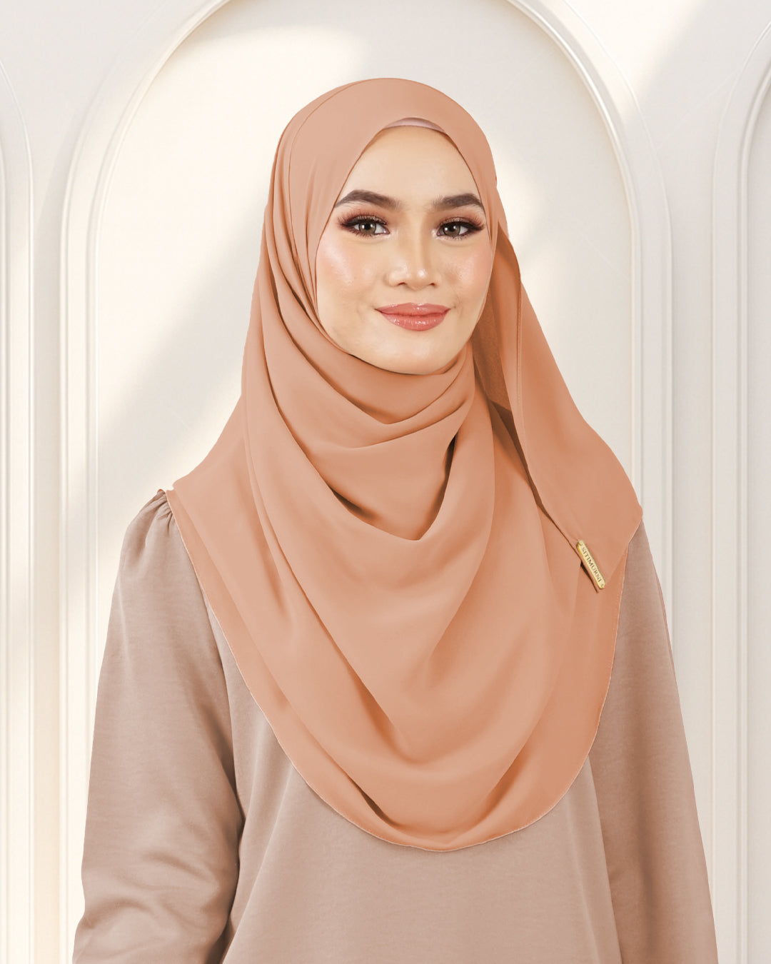 NUFA PLAIN DUBAI IN SALMON PEACH
