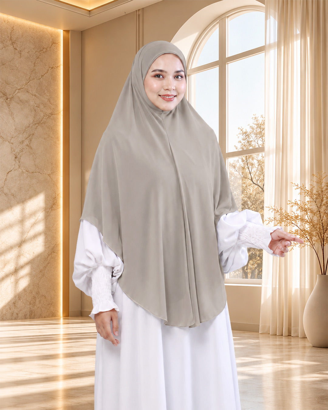 TUDUNG SARONG DAHLIA IN ASH GREY
