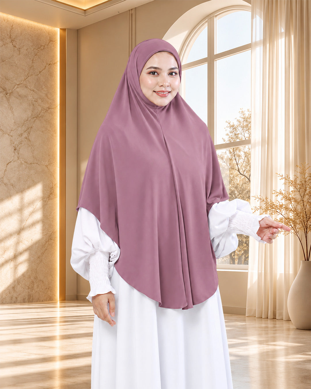 TUDUNG SARONG DAHLIA IN DEEP ROSE