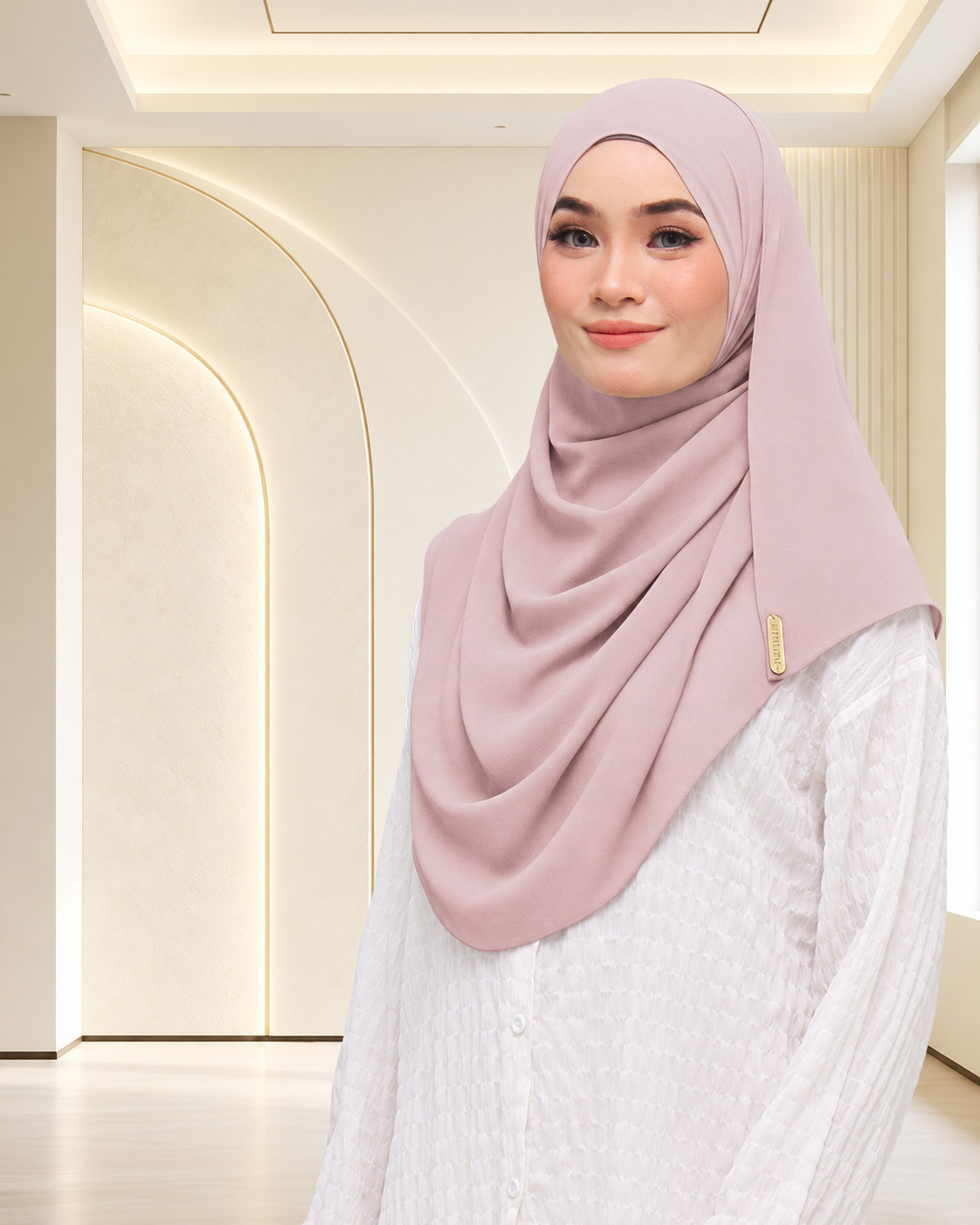 NUFA PLAIN DUBAI IN PINK CREPE