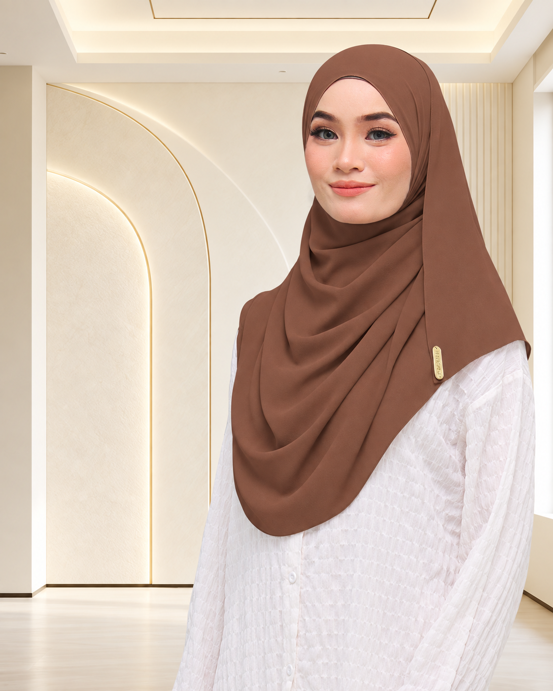 NUFA PLAIN DUBAI IN TOFFEE MOCHA