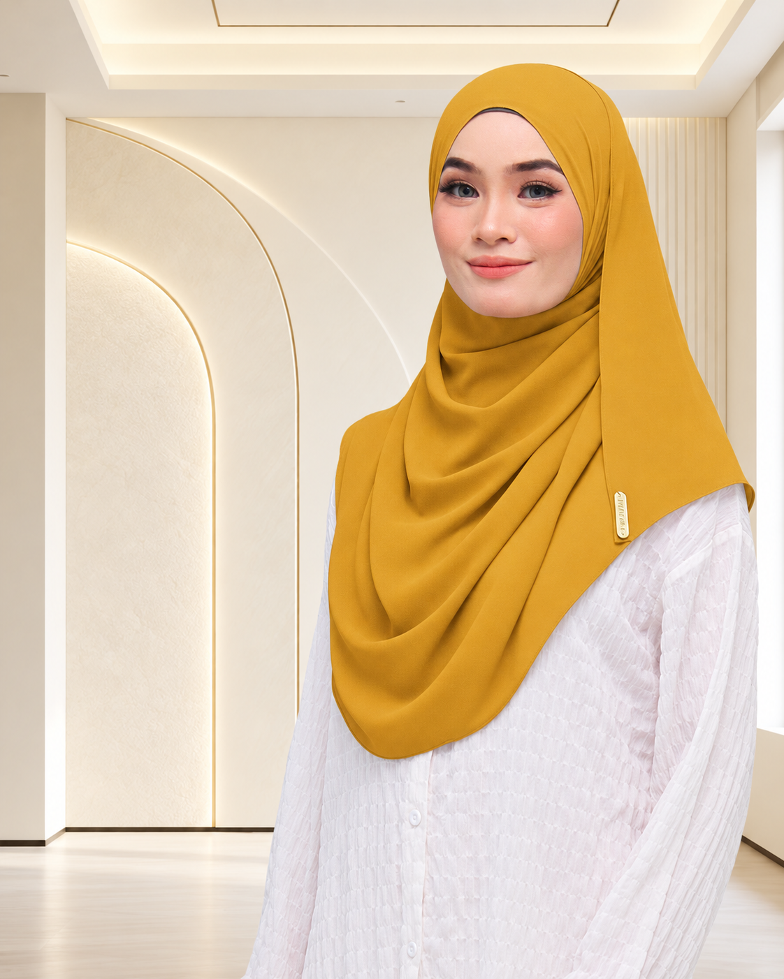 NUFA PLAIN DUBAI IN WARM MUSTARD