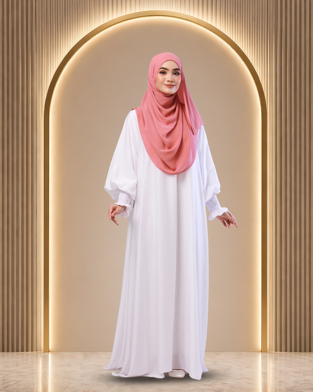 JUBAH QUEEN RAUDHAH IN LUXURY WHITE