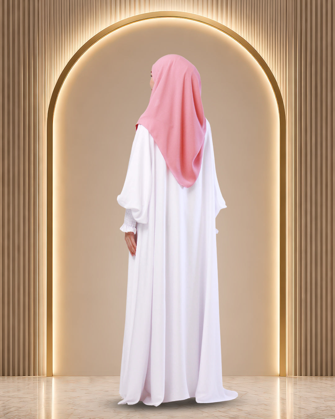 JUBAH QUEEN RAUDHAH IN LUXURY WHITE