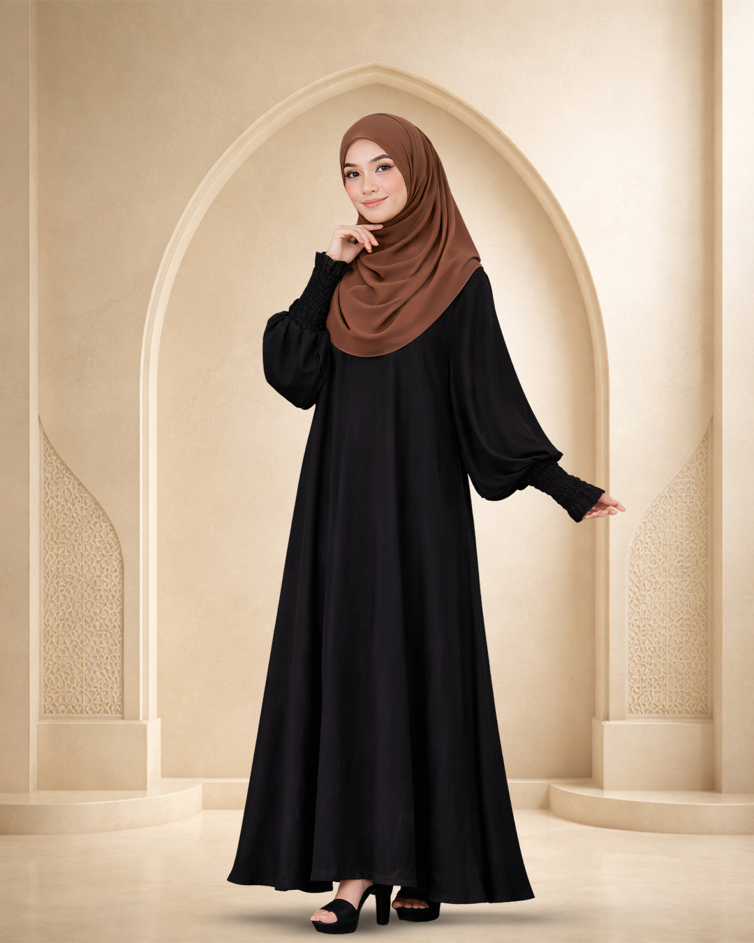 JUBAH QUEEN RAUDHAH IN LUXURY BLACK