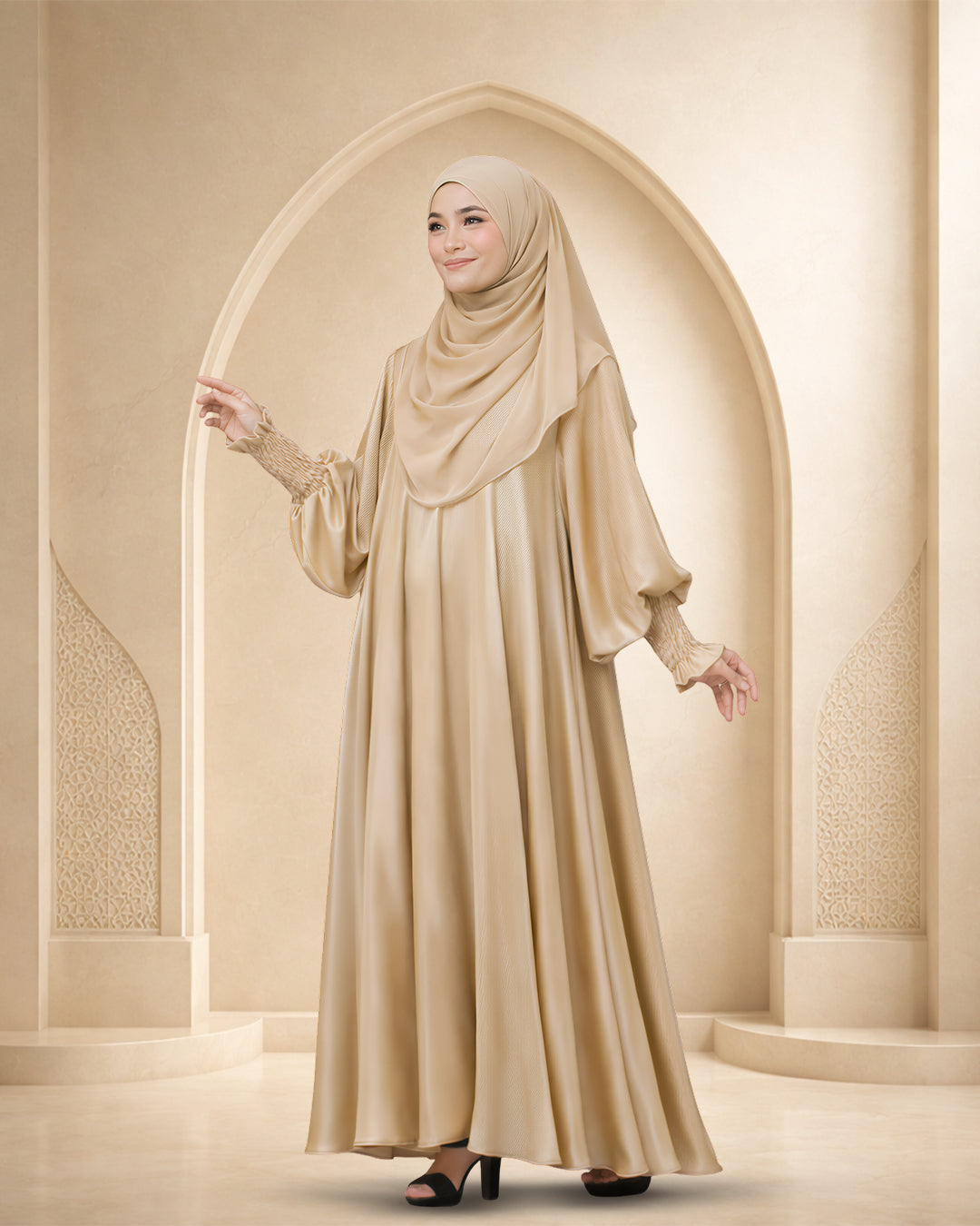 JUBAH QUEEN RAUDHAH IN LUXURY GOLD