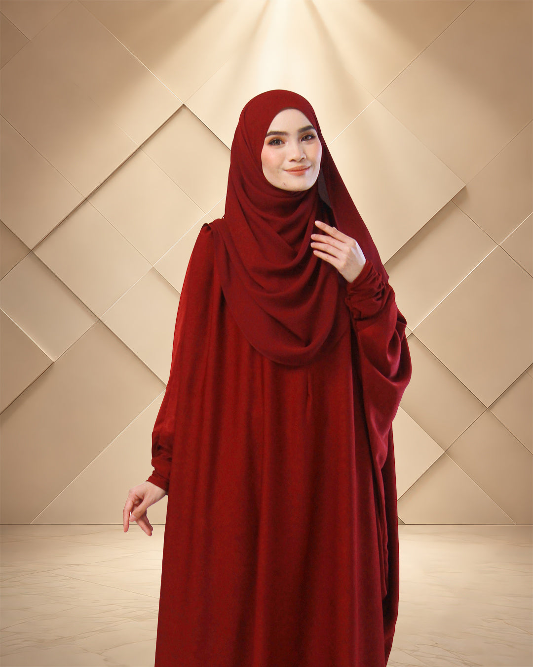 JUBAH BIDADARI IN ROYAL BURGUNDY