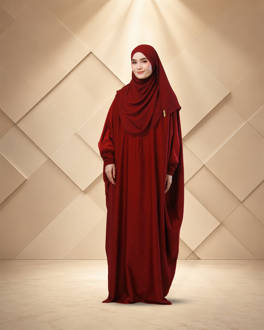JUBAH BIDADARI IN ROYAL BURGUNDY