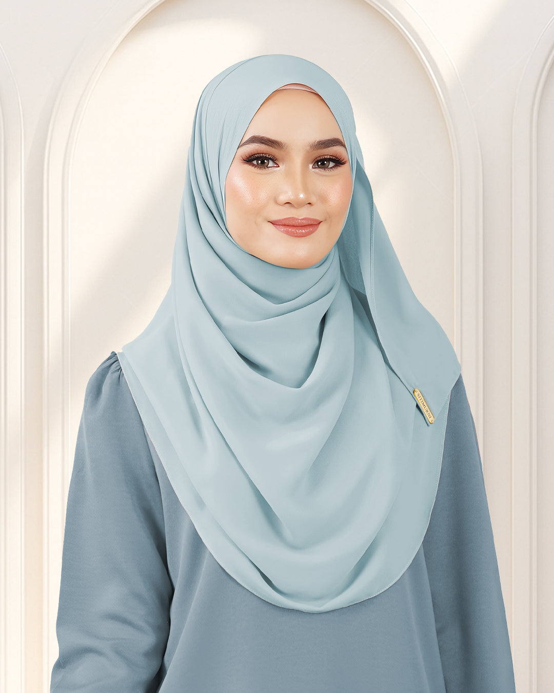 NUFA PLAIN DUBAI IN SOFT BLUE