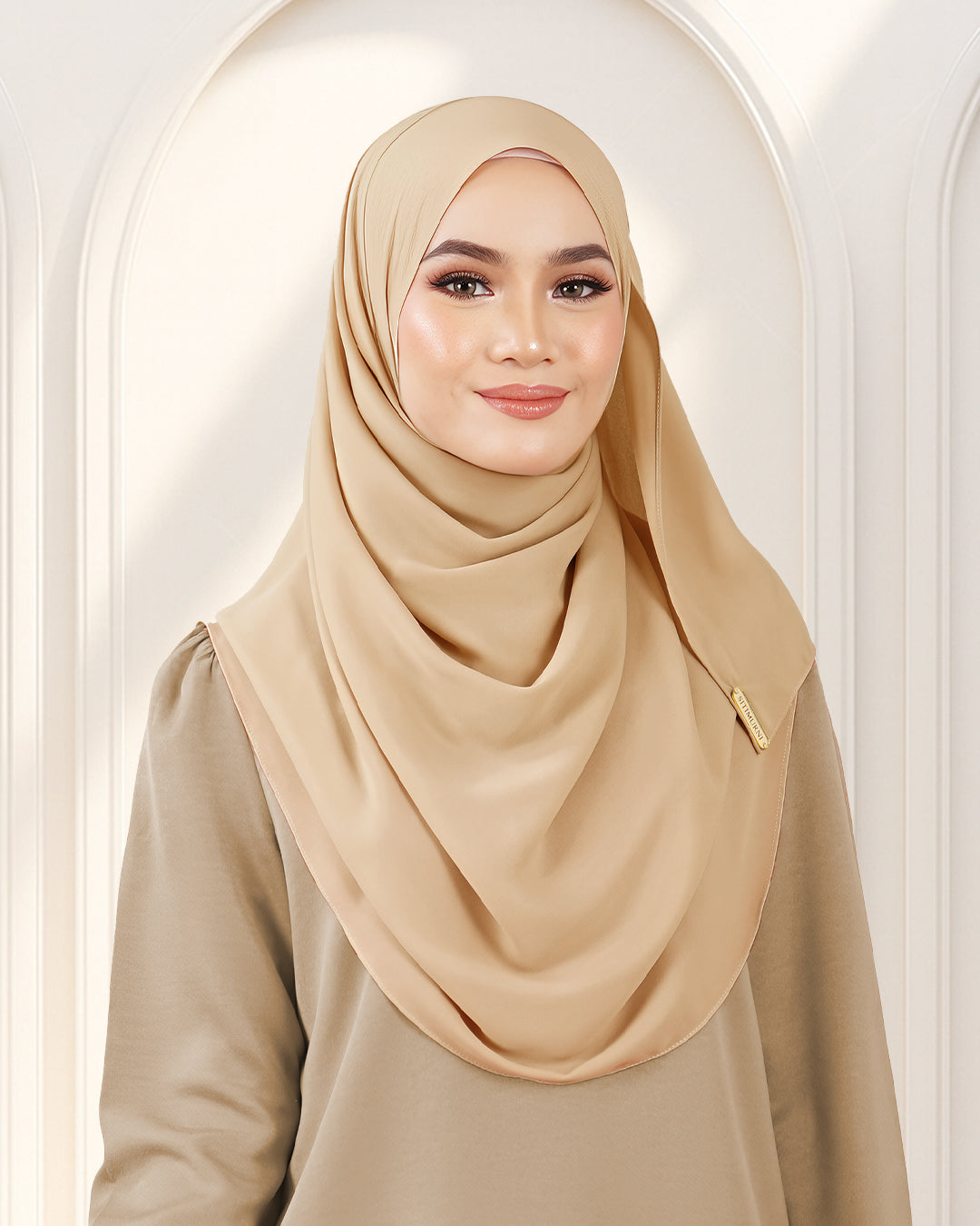 NUFA PLAIN DUBAI IN SOFT CREAM