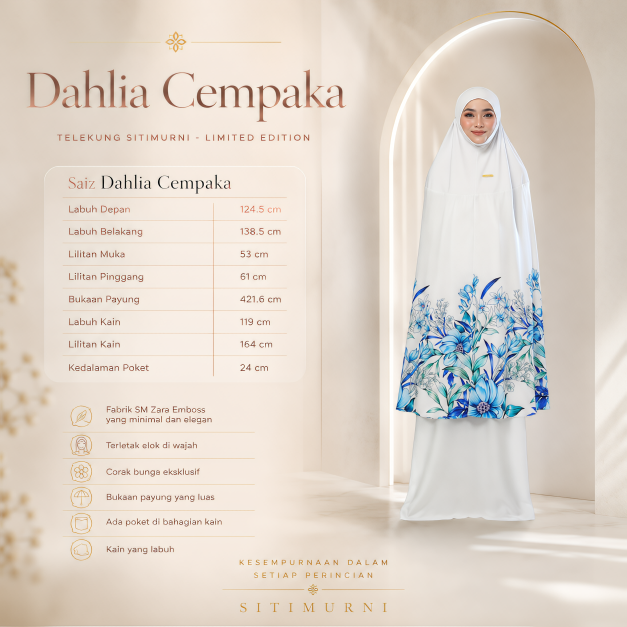 DAHLIA CEMPAKA IN WHITE