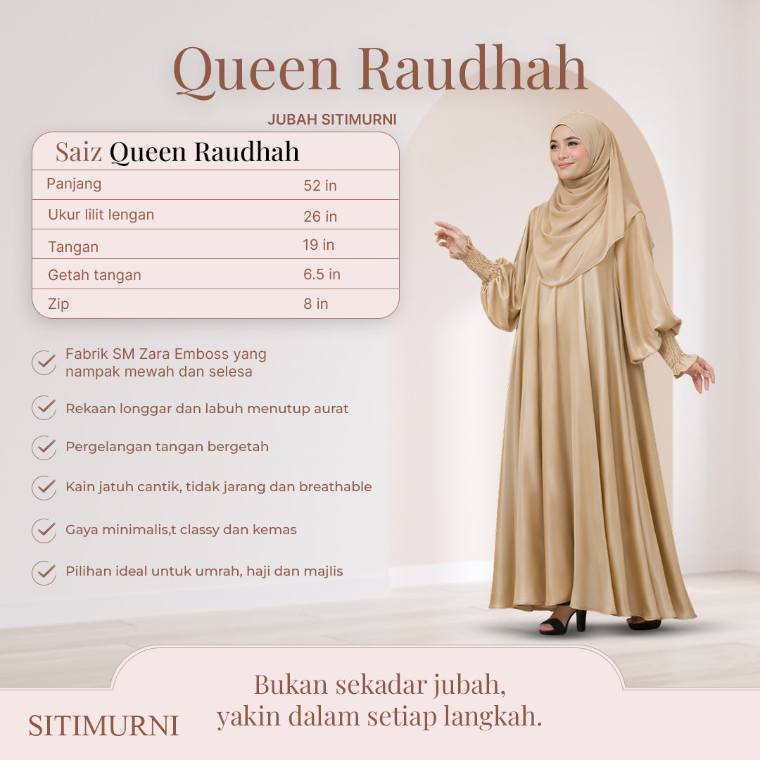 JUBAH QUEEN RAUDHAH IN LUXURY GOLD