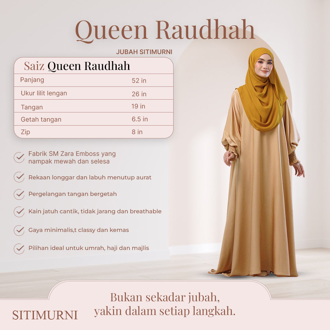 JUBAH QUEEN RAUDHAH IN LUXURY WHITE