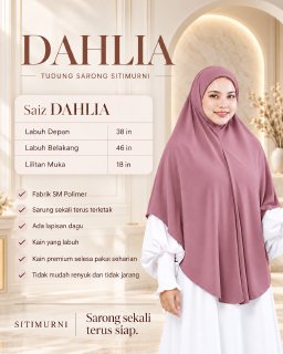 TUDUNG SARONG DAHLIA IN LAVENDER GREY